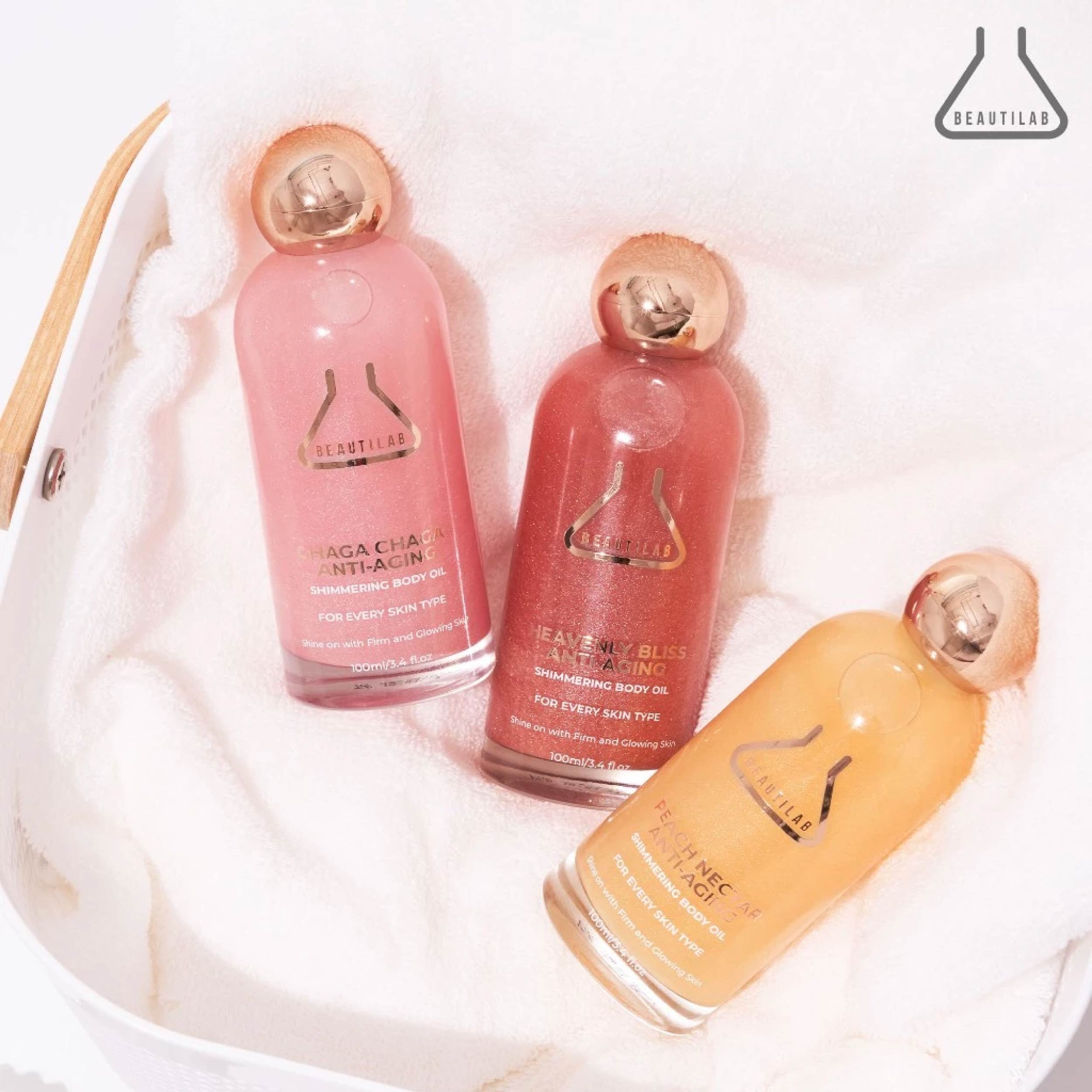 BEAUTILAB ANTI-AGING SHIMMERING BODY OIL PEACH NECTAR