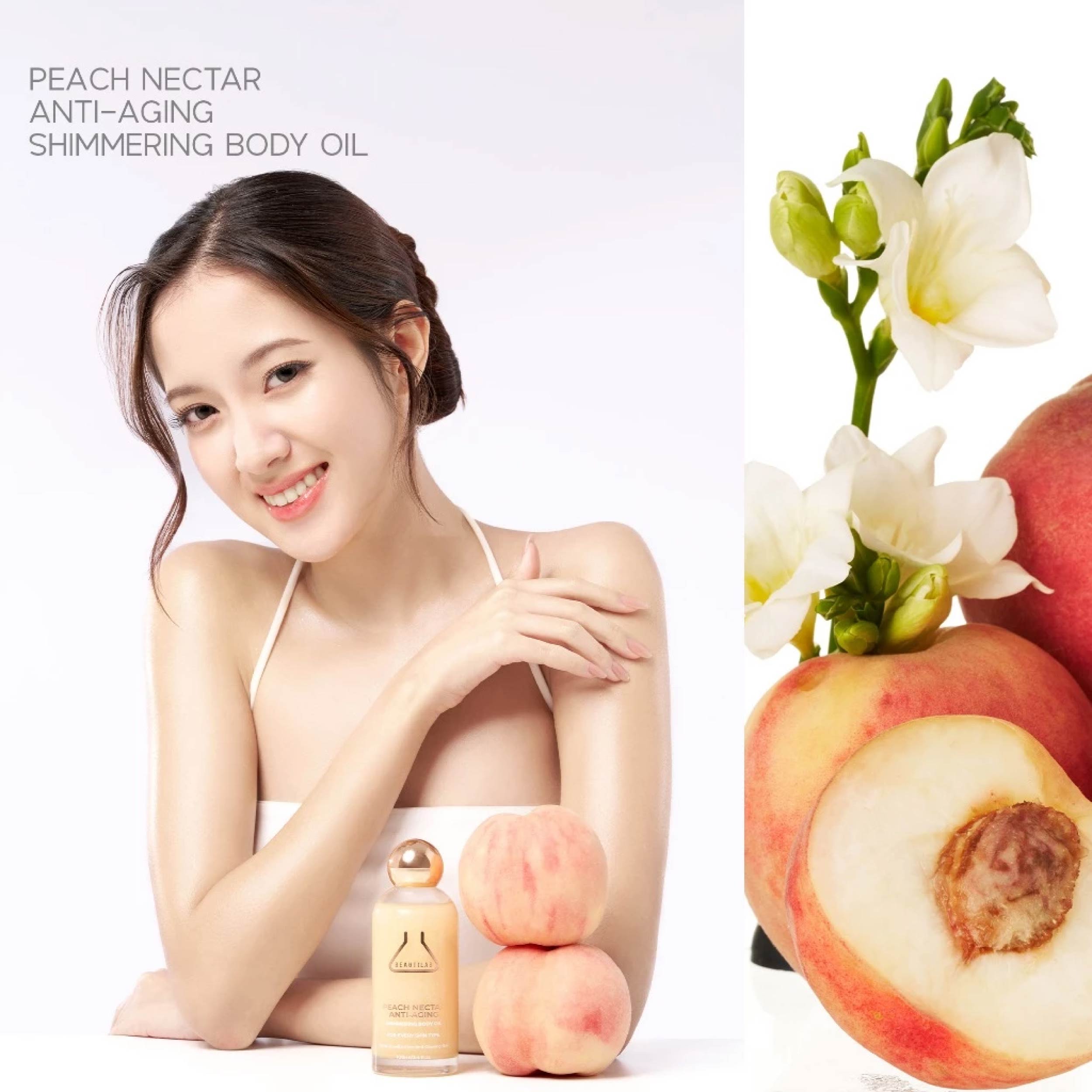 BEAUTILAB ANTI-AGING SHIMMERING BODY OIL PEACH NECTAR