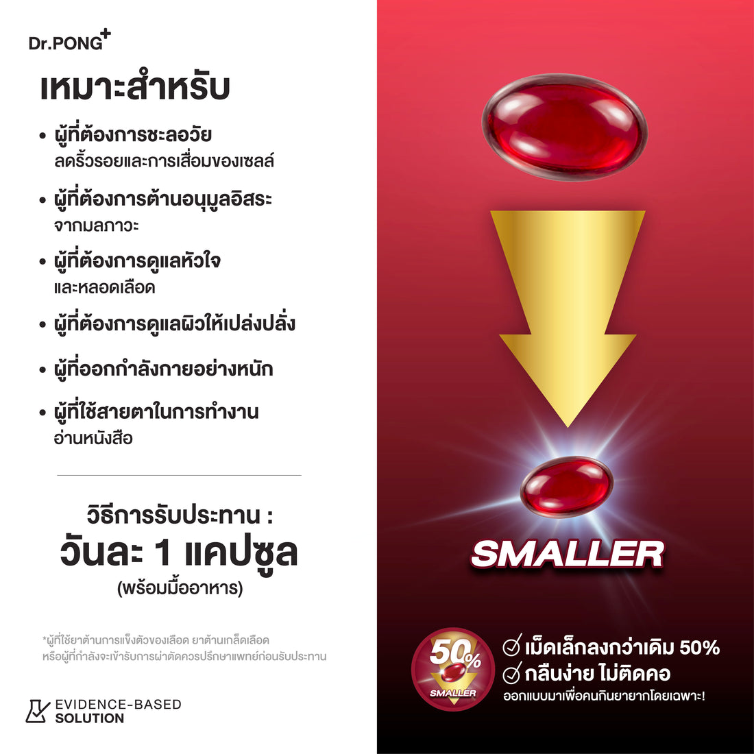 <strong>วิธีรับประทาน : วันละ 1-2 แคปซูล พร้อมมื้ออาหาร</strong>