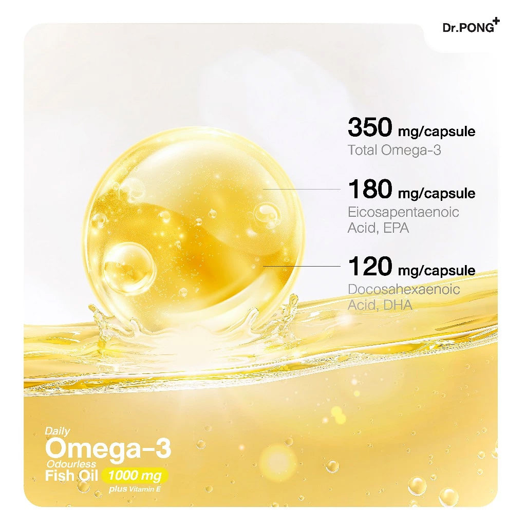 Dr.PONG DAILY OMEGA-3 ODOURLESS FISH OIL 1000 mg PLUS VITAMIN E