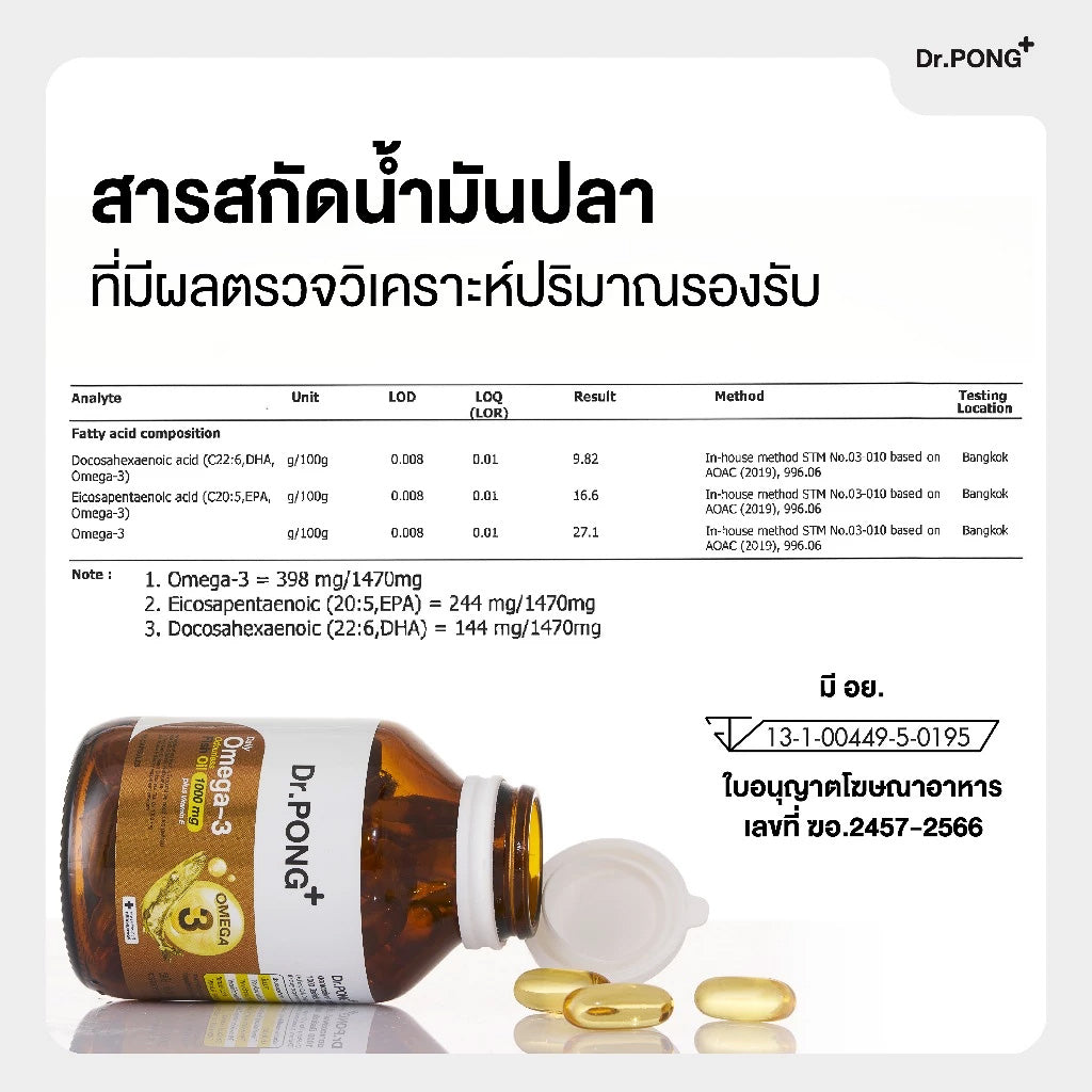 Dr.PONG DAILY OMEGA-3 ODOURLESS FISH OIL 1000 mg PLUS VITAMIN E