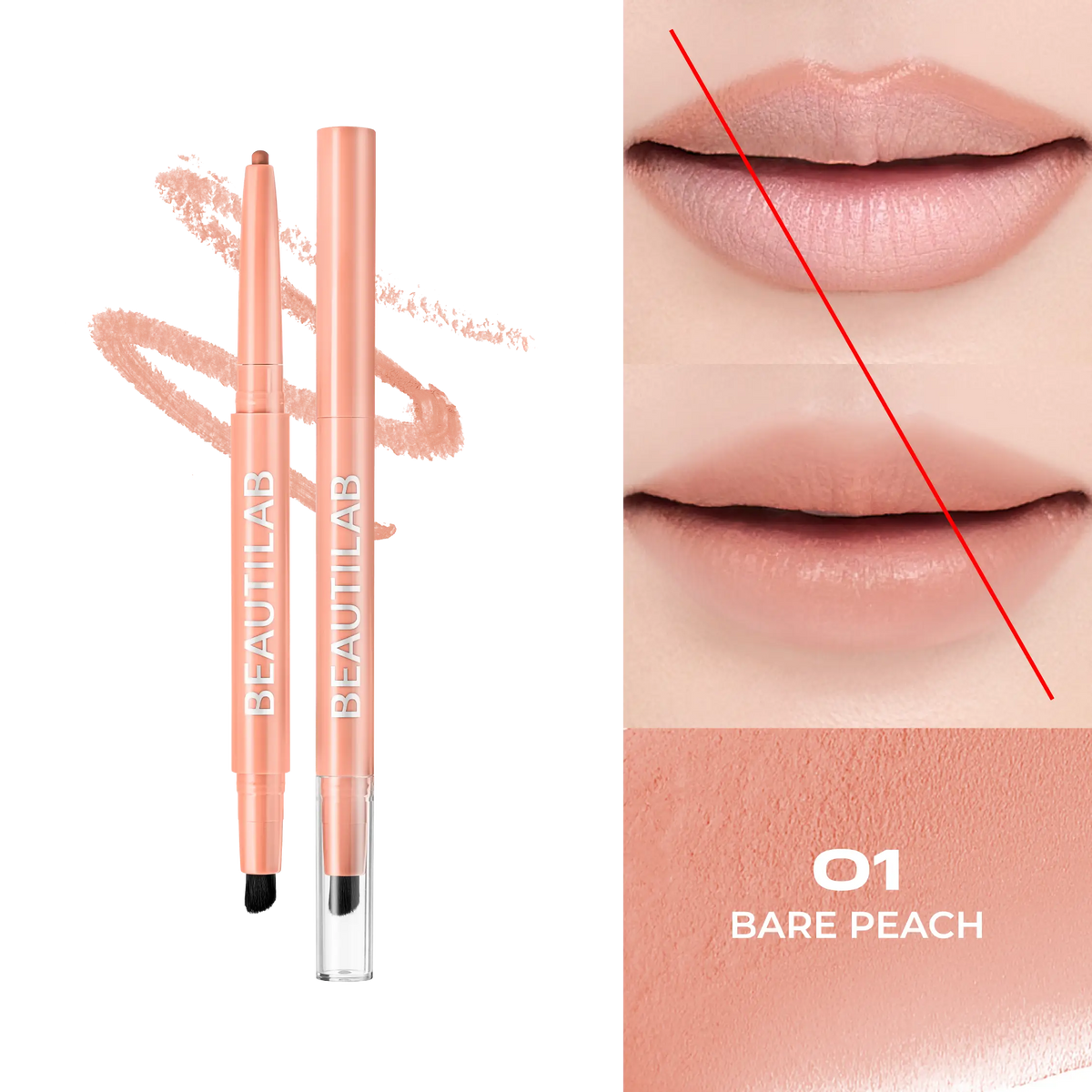 BEAUTILAB PEACH PERFECT STAY LIP LINER