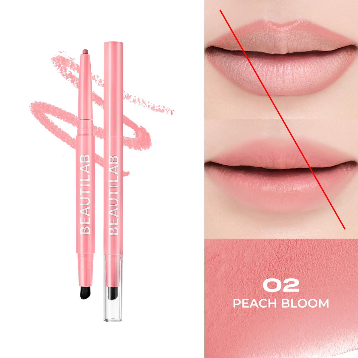BEAUTILAB PEACH PERFECT STAY LIP LINER