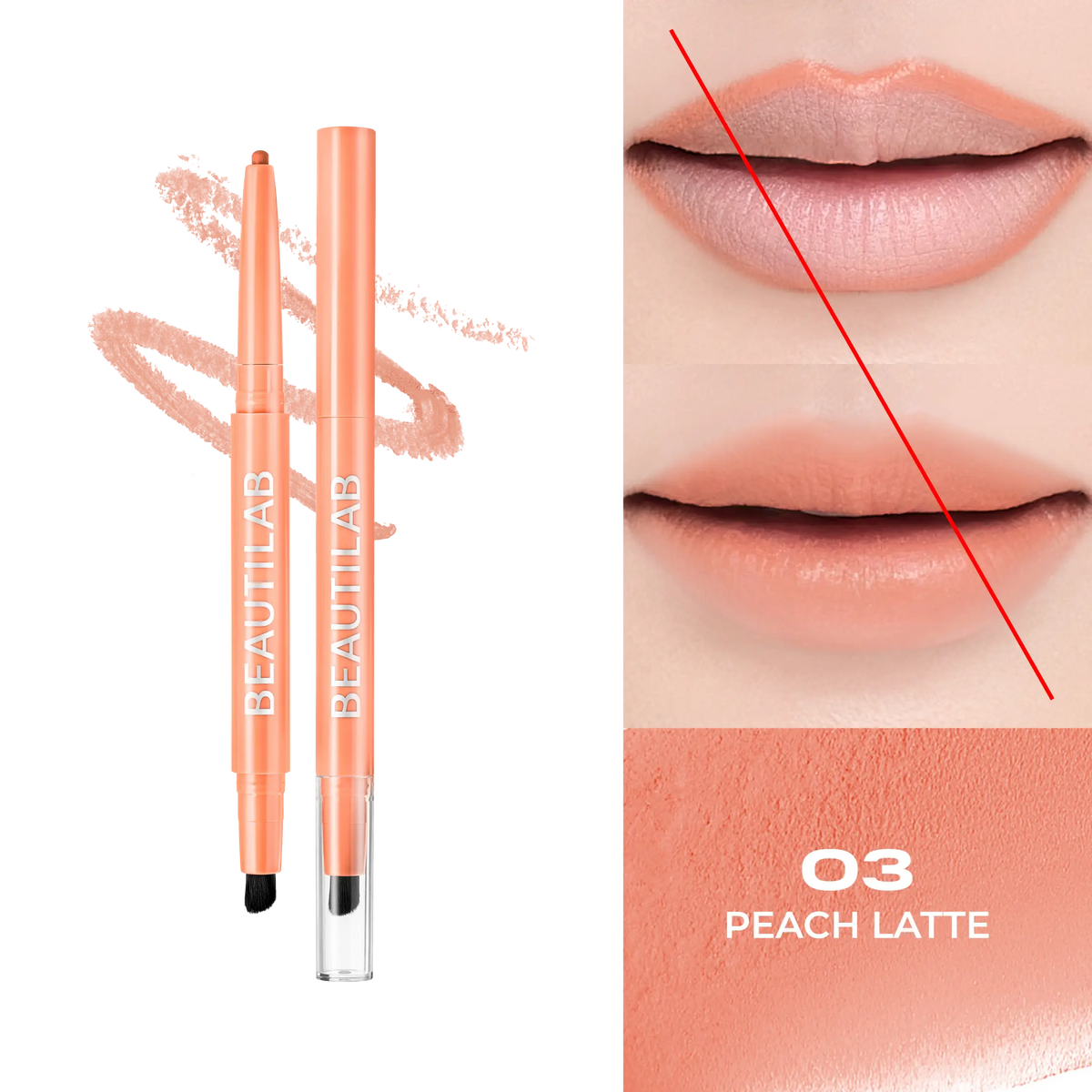 BEAUTILAB PEACH PERFECT STAY LIP LINER