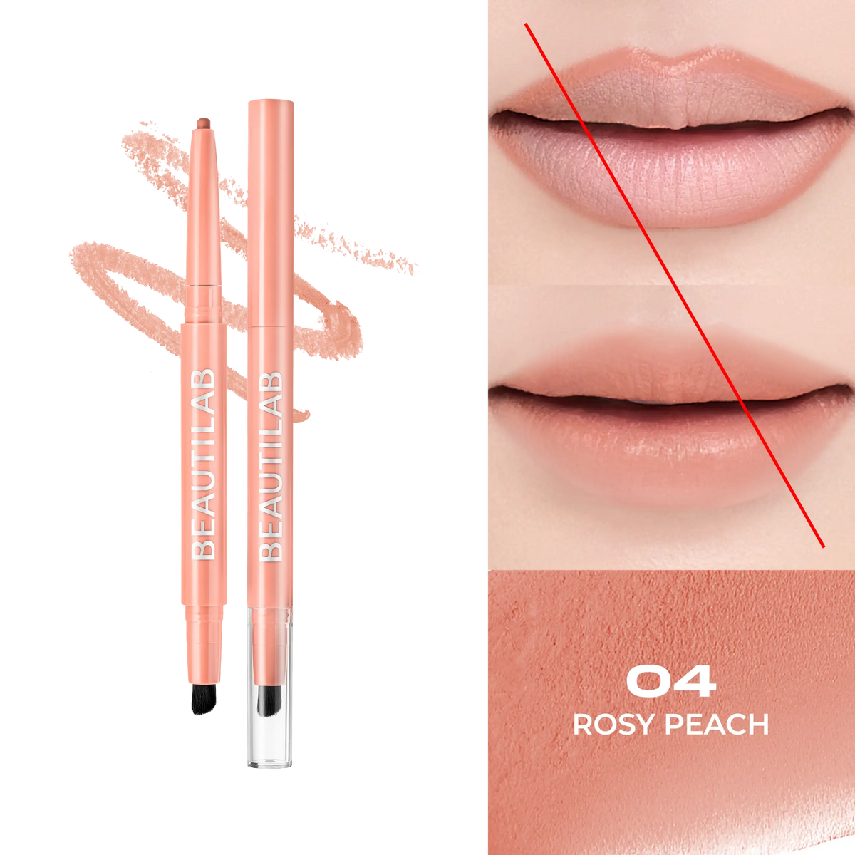 BEAUTILAB PEACH PERFECT STAY LIP LINER