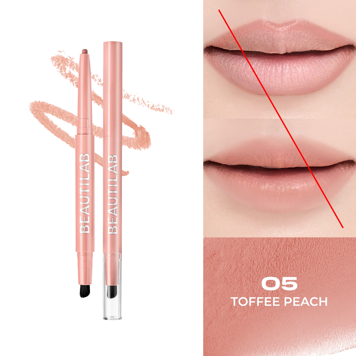 BEAUTILAB PEACH PERFECT STAY LIP LINER