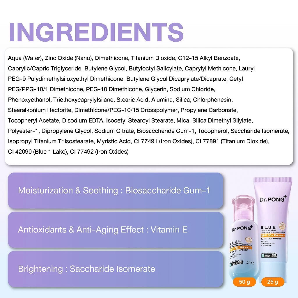 Dr.PONG B.L.U.E Color Tuning Whitening Sunscreen 50g